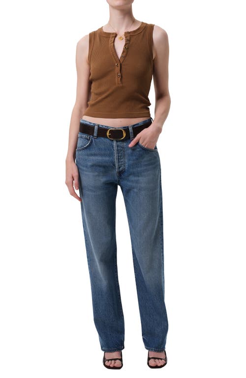 Citizen Of Humanity Citizens Of Humanity Caralyn Rib Henley Tank In Brown