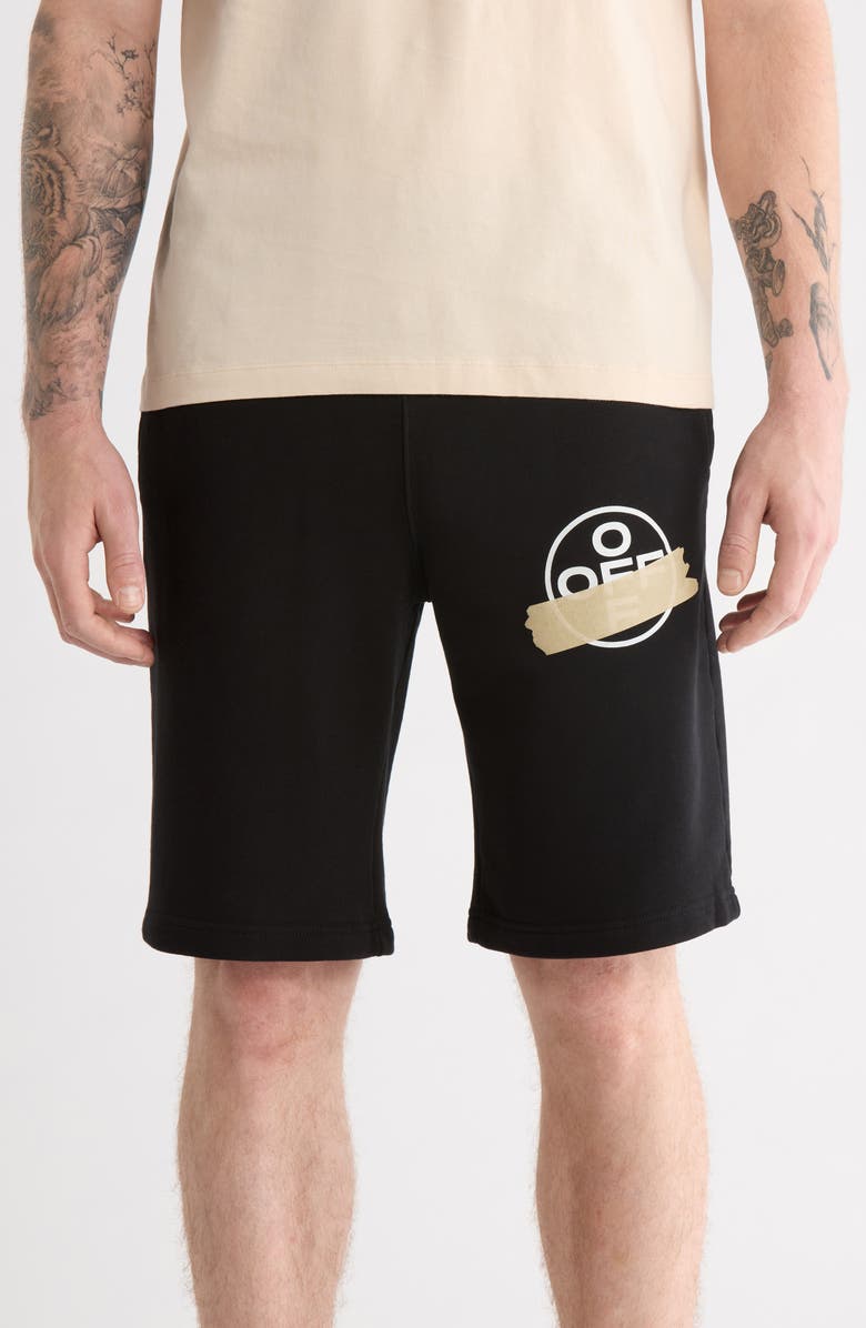 Off-White Tape Arrows Sweatshorts, Main, color, Black And Beige