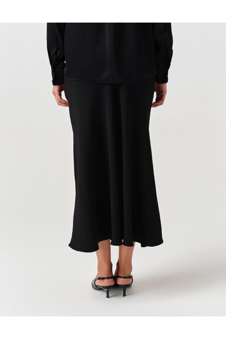 Lyra Crepe Midi Skirt, Alternate, color, Black