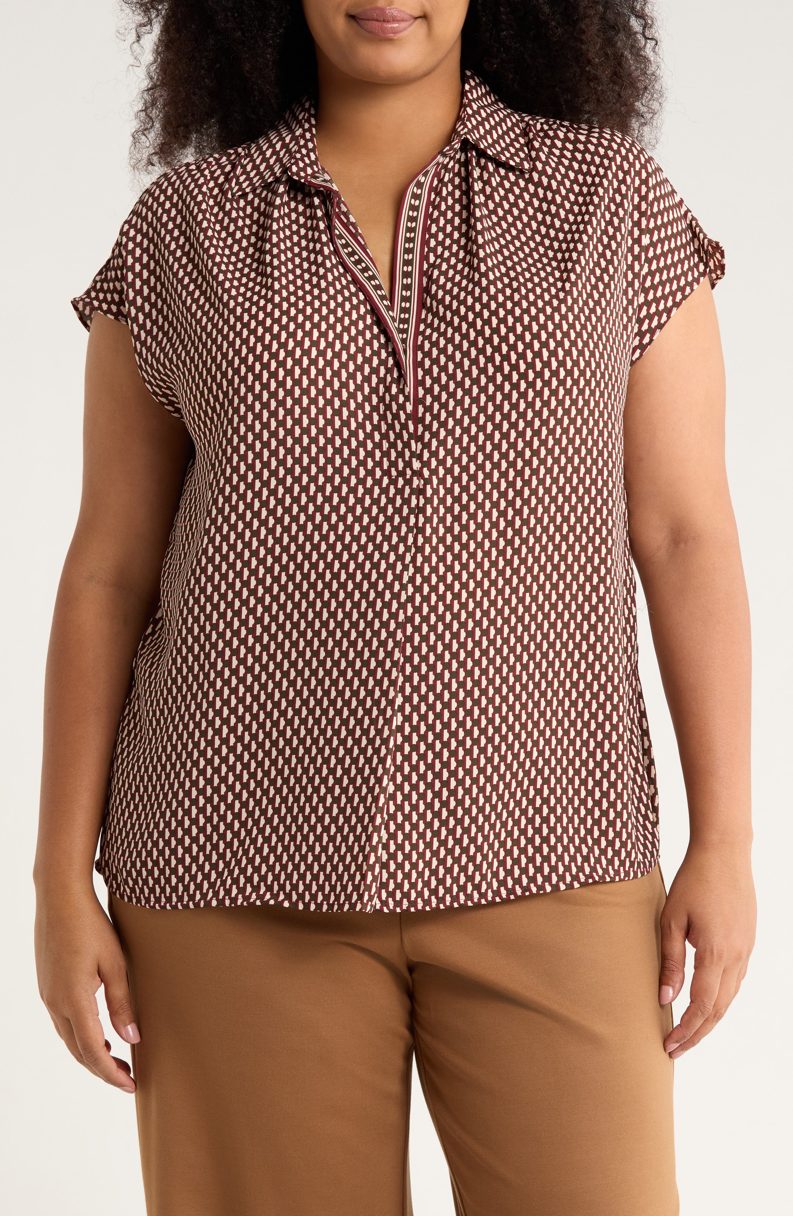 MAX STUDIO Cap Sleeve Blouse