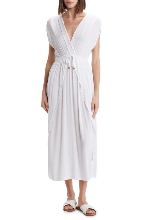 V-Neck Front Tie Cover-Up Maxi Dress