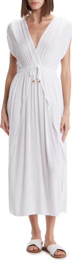 V-Neck Front Tie Cover-Up Maxi Dress