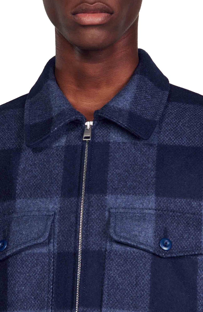 SANDRO Wyoming Insulated Wool Blend Shirt Jacket, Alternate, color, 