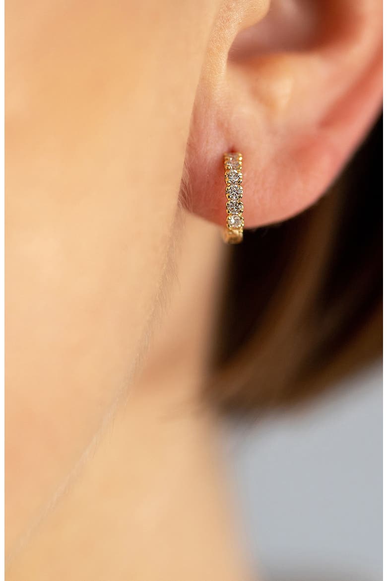 Zelda Diamond Huggie Earrings, Alternate, color, 18K YG