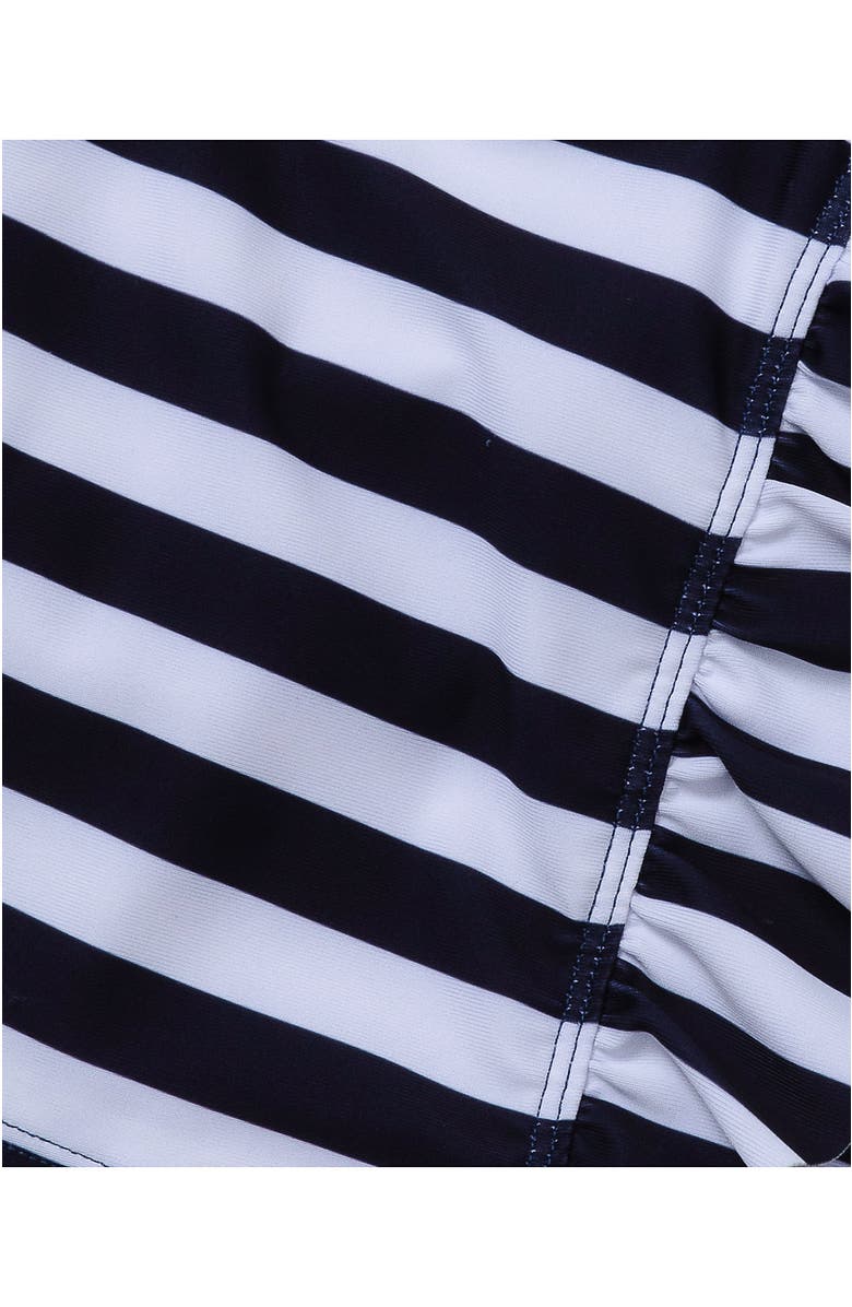 Lands' End Girls Chlorine Resistant Ruffle Tankini Swimsuit Set, Alternate, color, Deep Sea Navy Stripes