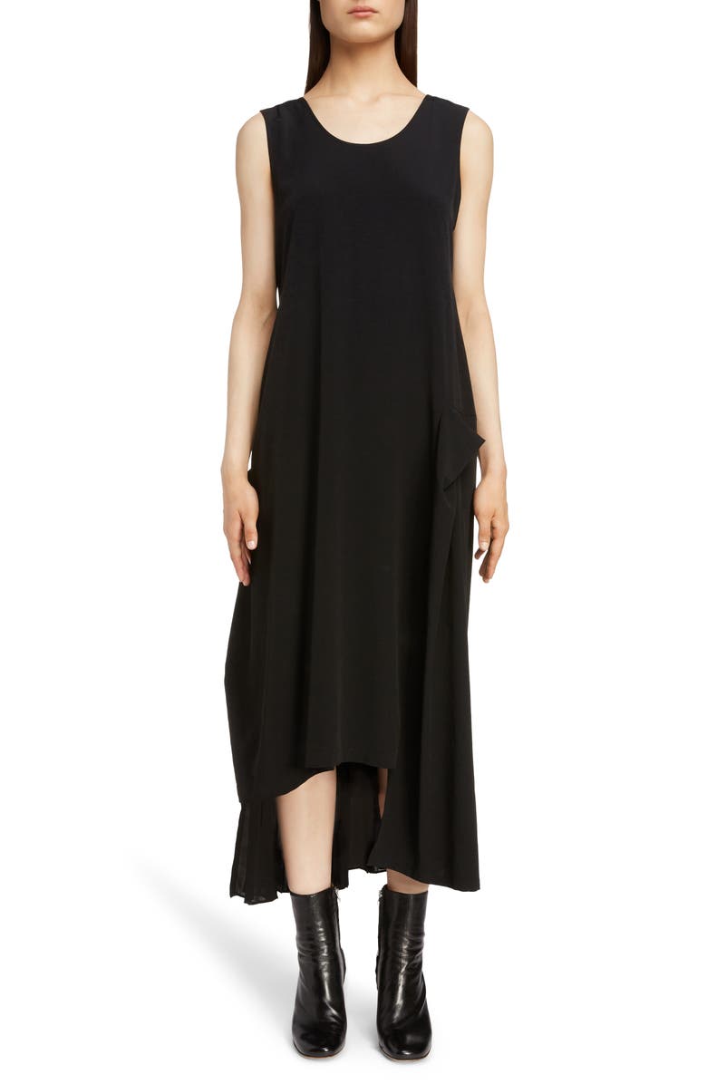 Y's by Yohji Yamamoto Pleat Detail Sleeveless Dress, Main, color,
