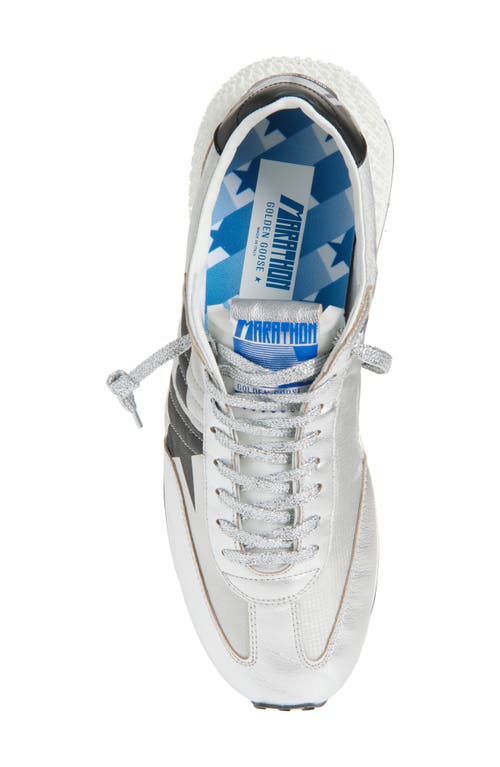 Golden Goose Marathon Nylon Sneakers With Silver Ripstop And Black Star Shoes