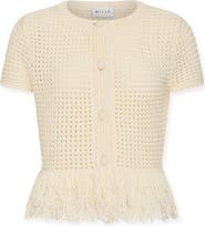 Milly Open Stitch Fringe Cardigan