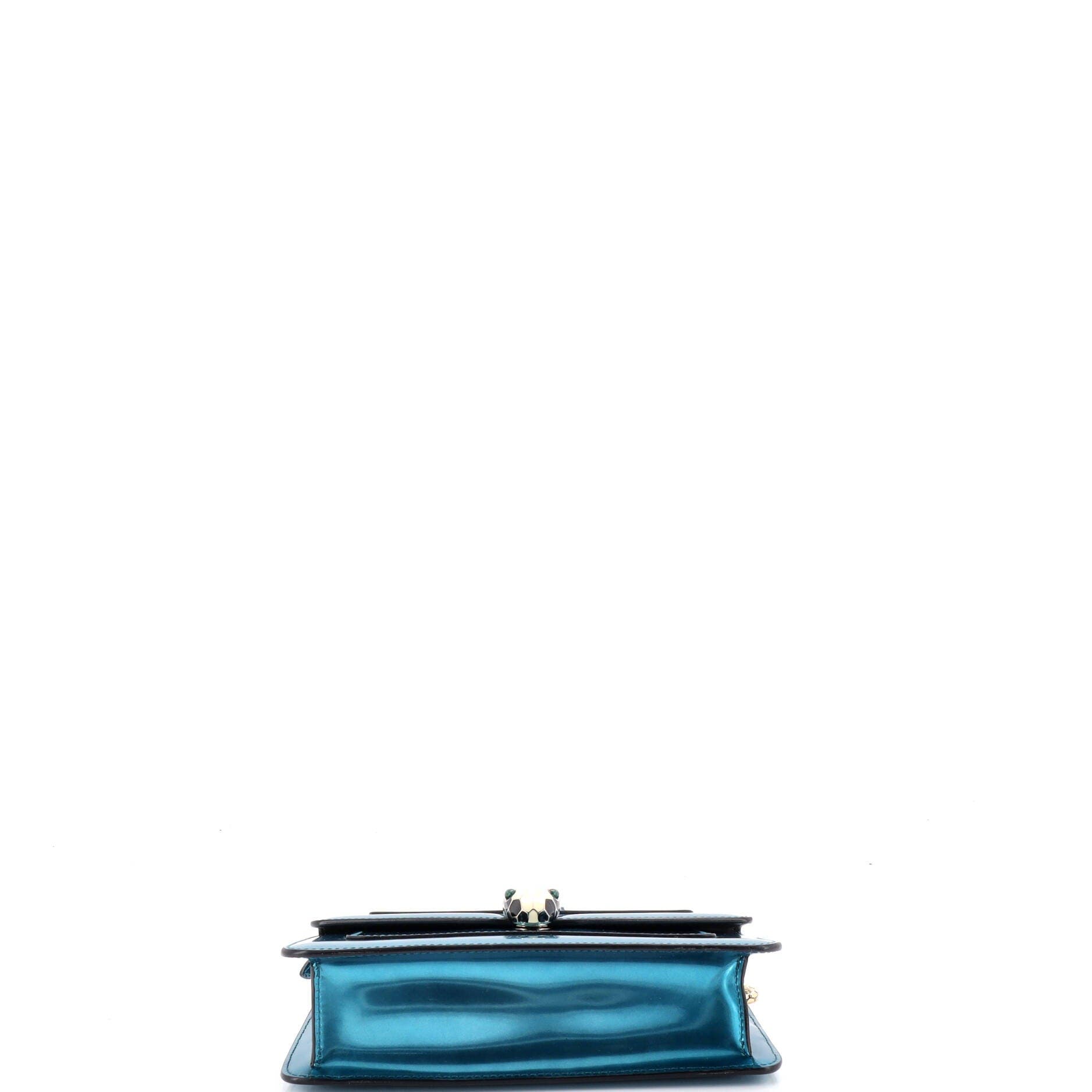 Serpenti Forever Shoulder Bag Metallic Leather Small, Alternate, color, Blue