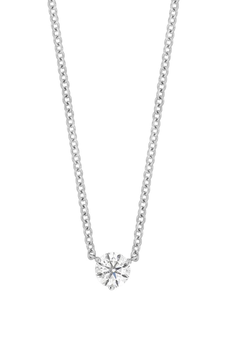 Bony Levy Solitaire Diamond Pendant Necklace, Main, color, 18K White Gold