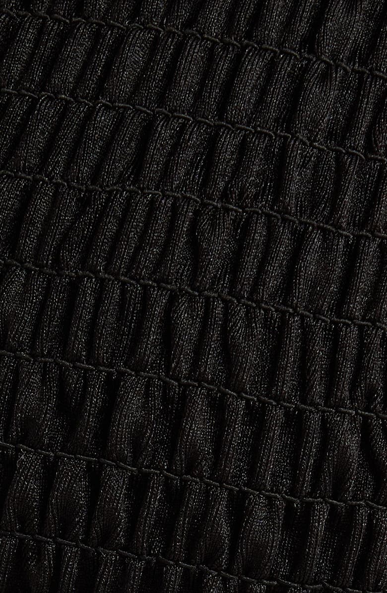 Kulani Kinis Smocked Triangle Bikini Top, Alternate, color, Twilight Black