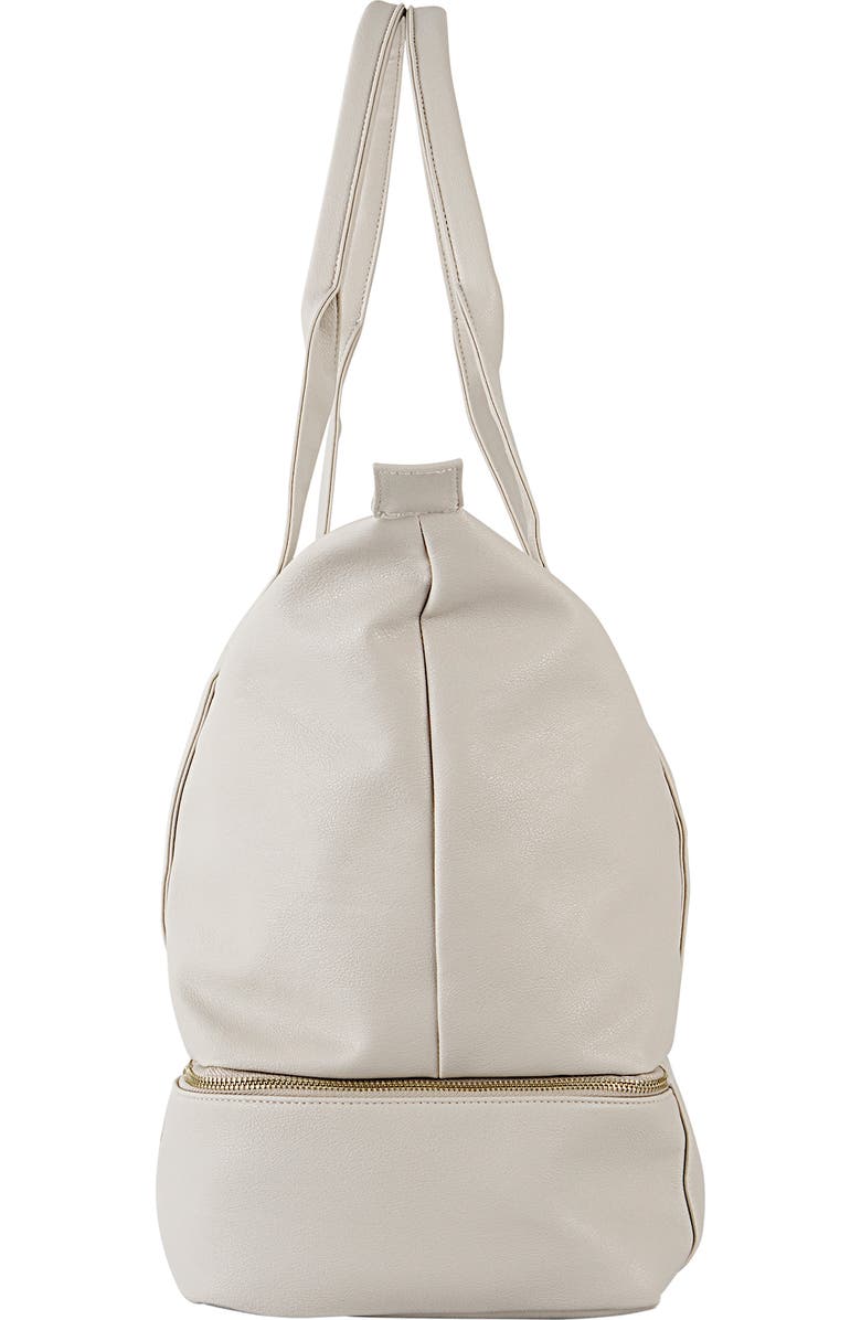 Cathy's Concepts Monogram Vegan Leather Tote with Shoe Base, Alternate, color,