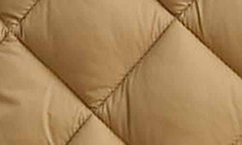 Ralph Lauren Lauren  Contrast Lining Quilted Puffer Jacket In Sand Dune