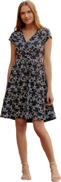 Pact Organic Cotton Fit & Flare Crossover Dress