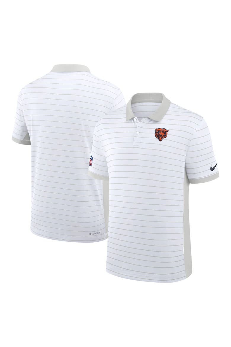 Men's Nike White Chicago Bears Sideline Victory Stripe Dri-FIT Polo, Main, color, White