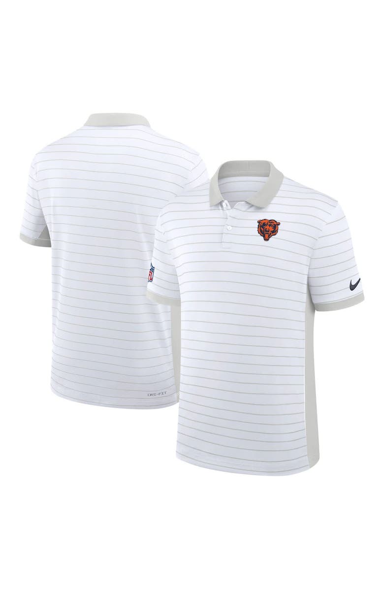Nike Men's Nike White Chicago Bears Sideline Victory Stripe Dri-FIT Polo, Main, color, White