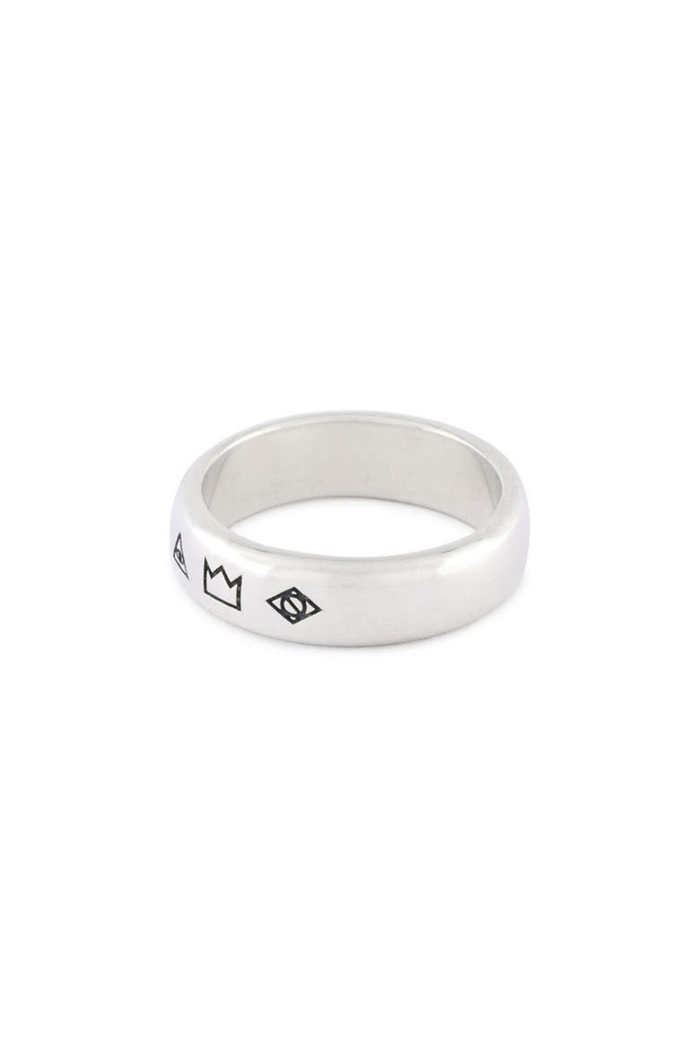 4 Symbols Ring, Alternate, color, SILVER