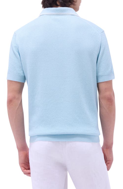 Bugatchi Tipped Johnny Collar Short Sleeve Sweater In Ice