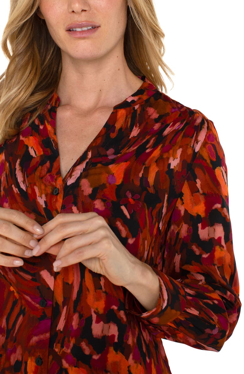 Liverpool Abstract Print Button-Up Shirt, Alternate, color, Painted Cedar