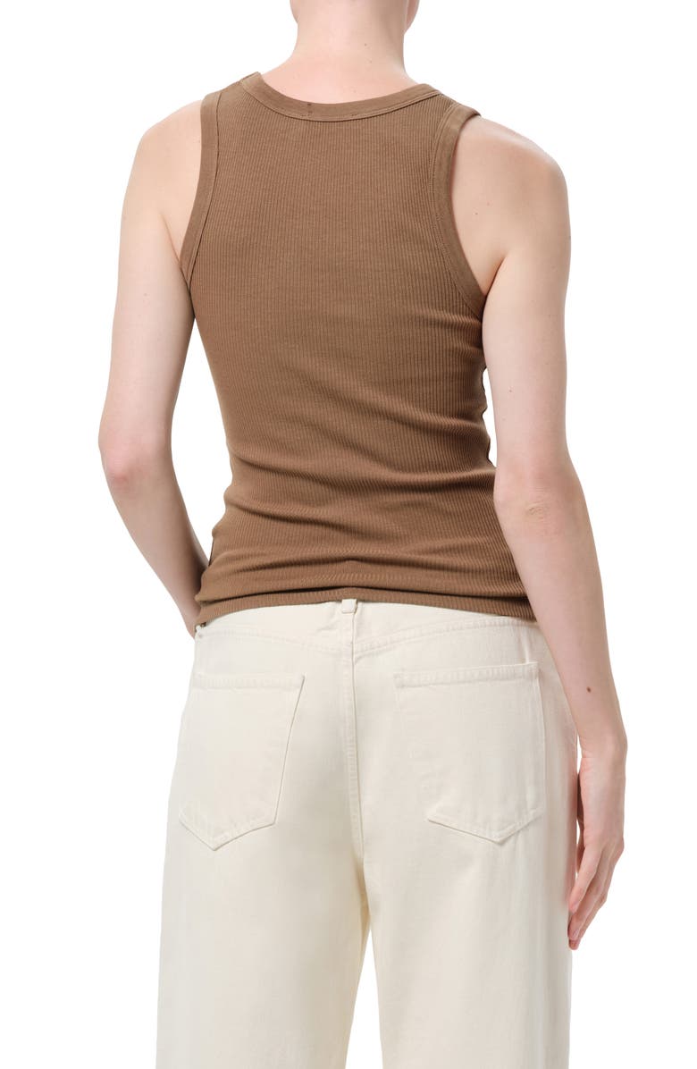 AGOLDE Poppy Rib Organic Cotton Blend Tank, Alternate, color, Hamoa Sand