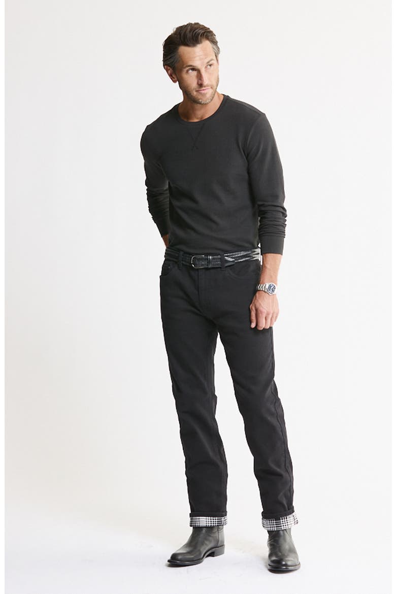 Flannel Lined Bull Jeans, Alternate, color, BLACK