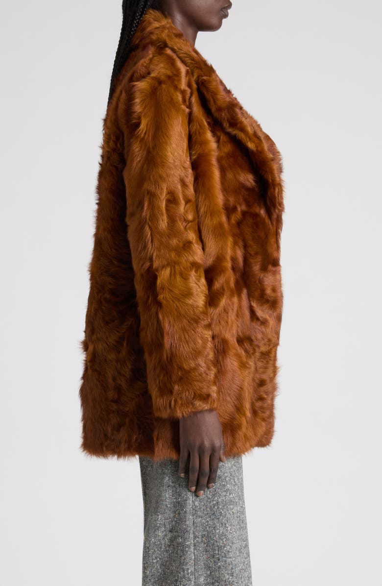 Valentino Genuine Curly Shearling Coat, Alternate, color,