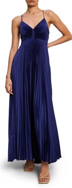 A.L.C. Aries Pleated Cutout Maxi Dress