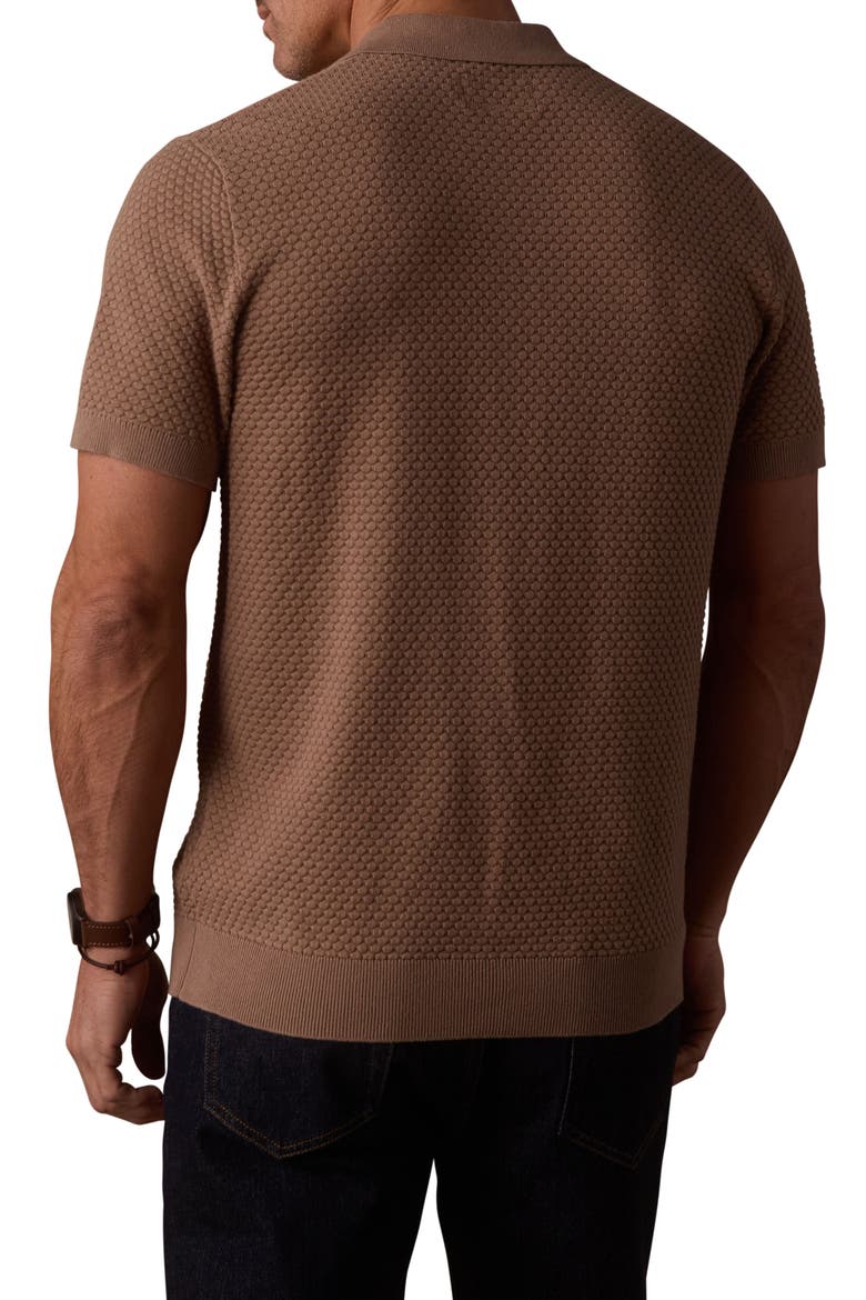 Robles Jacquard Knit Short Sleeve Button-Up Shirt, Alternate, color, TAUPE