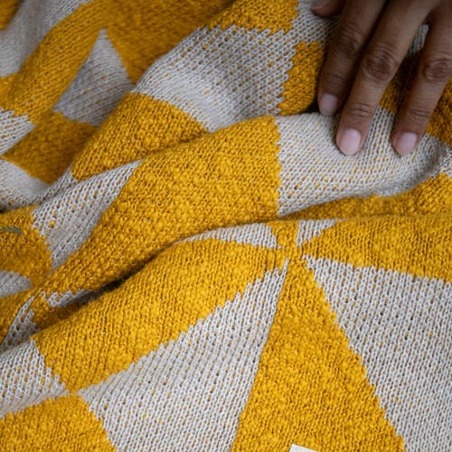 Pink Lemonade Trikona Organic Cotton Throw Blanket In Multi