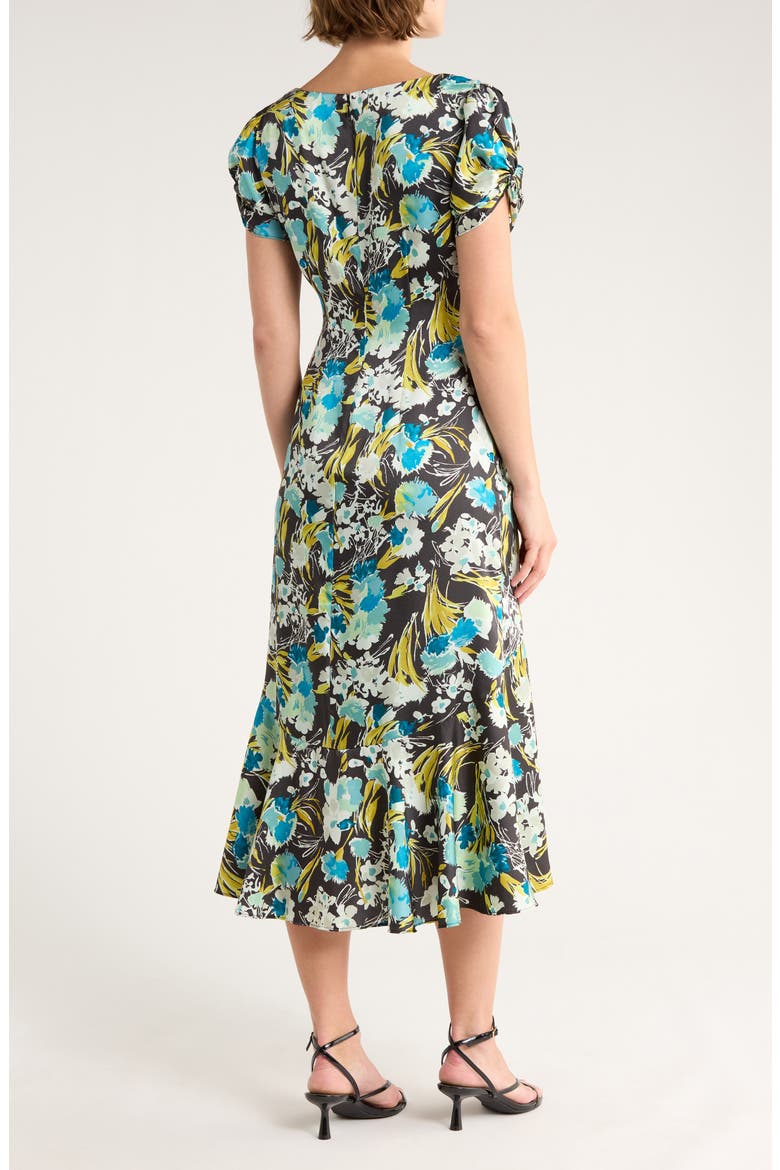 Tossed Flower Walker Dress, Alternate, color, OBSIDIAN MULTI