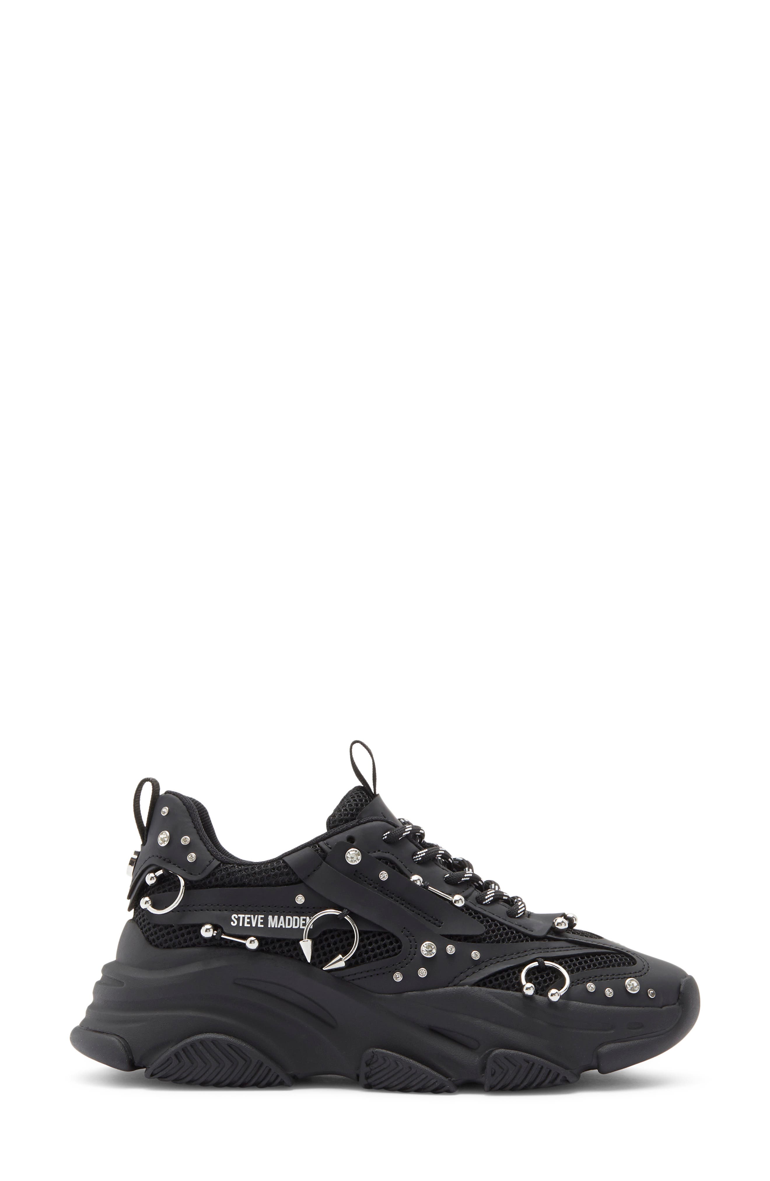 Steve Madden Possession Sneaker, Alternate, color, Black