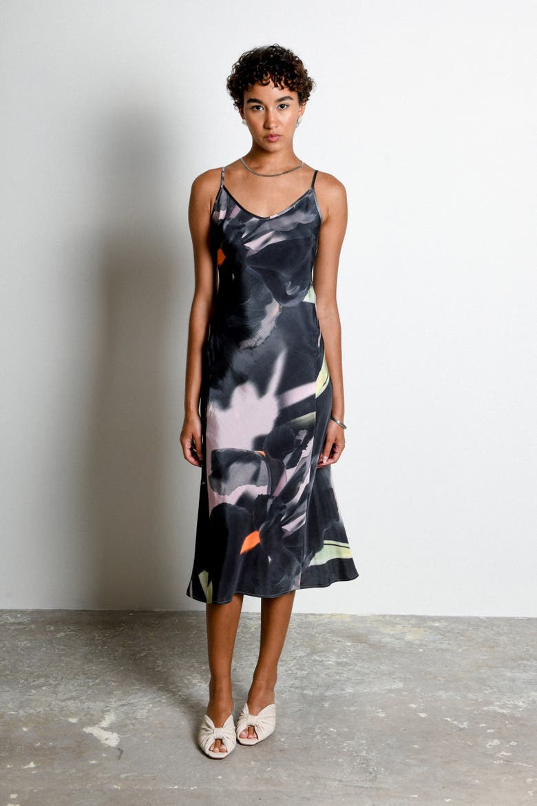 Noir Print Midi Slipdress, Alternate, color, Shadow Iris