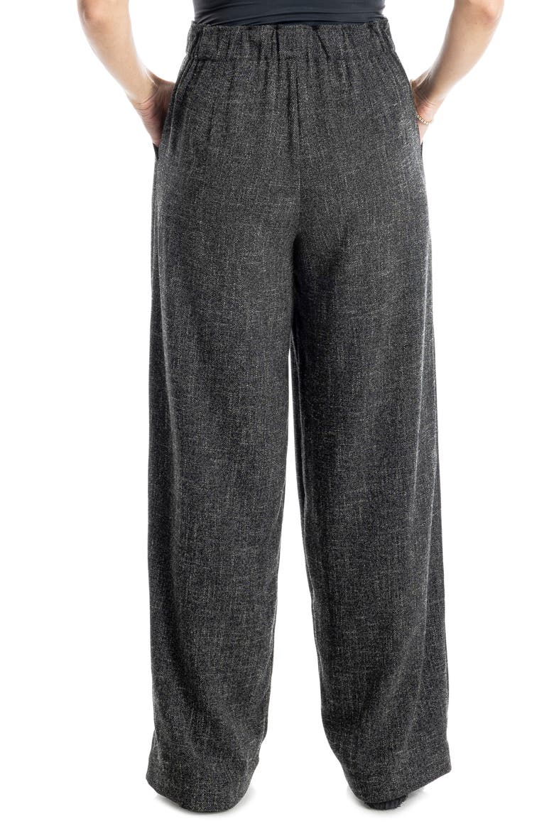 Soft Pleat Front Trousers, Alternate, color, BLACK MELANGE