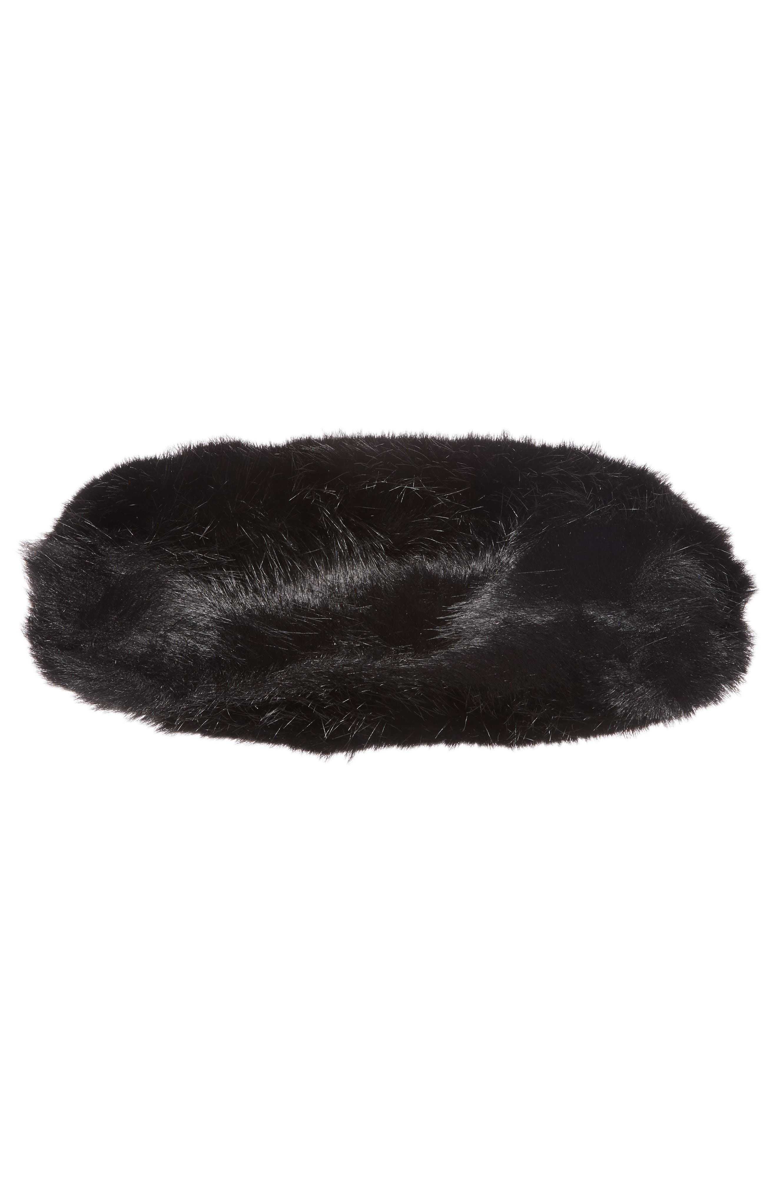 Faux Fur Clutch, Alternate, color, BLACK