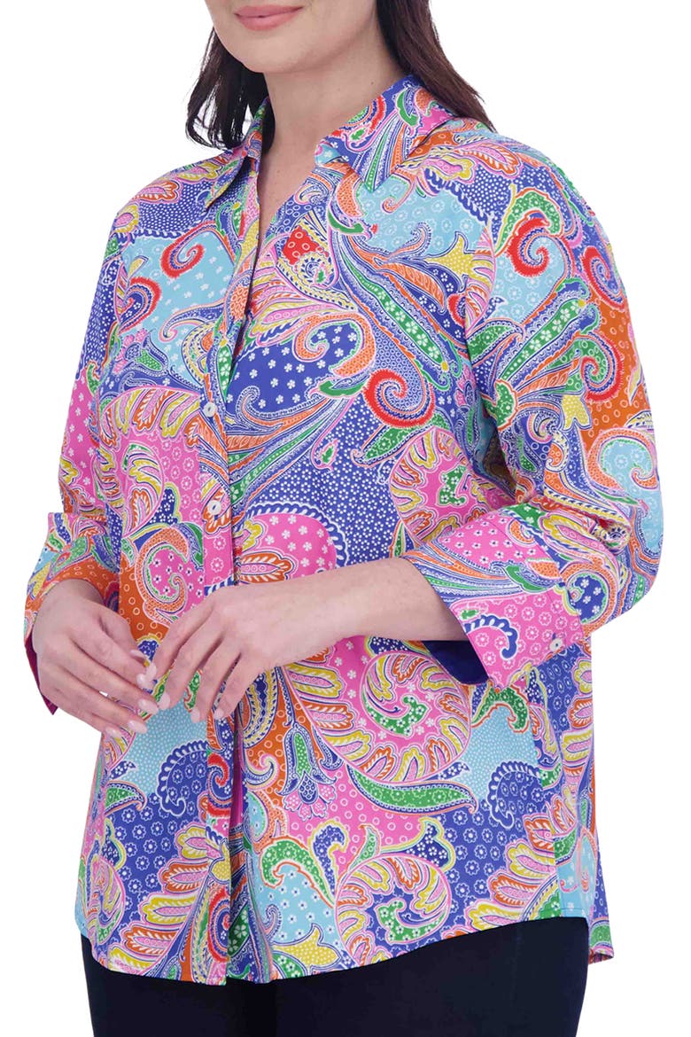 Mary Paisley Button-Up Shirt, Alternate, color, MULTI PAISLEY