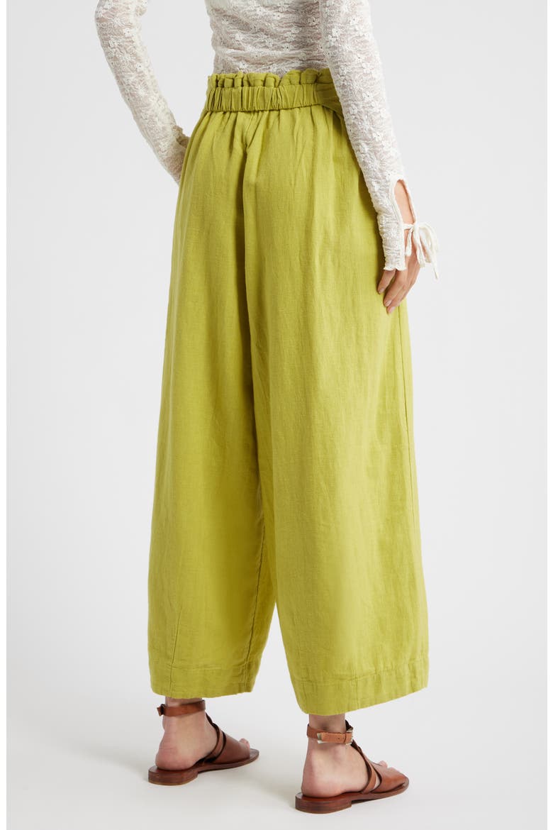 Demi Wide Leg Linen Blend Pants, Alternate, color, PALMA