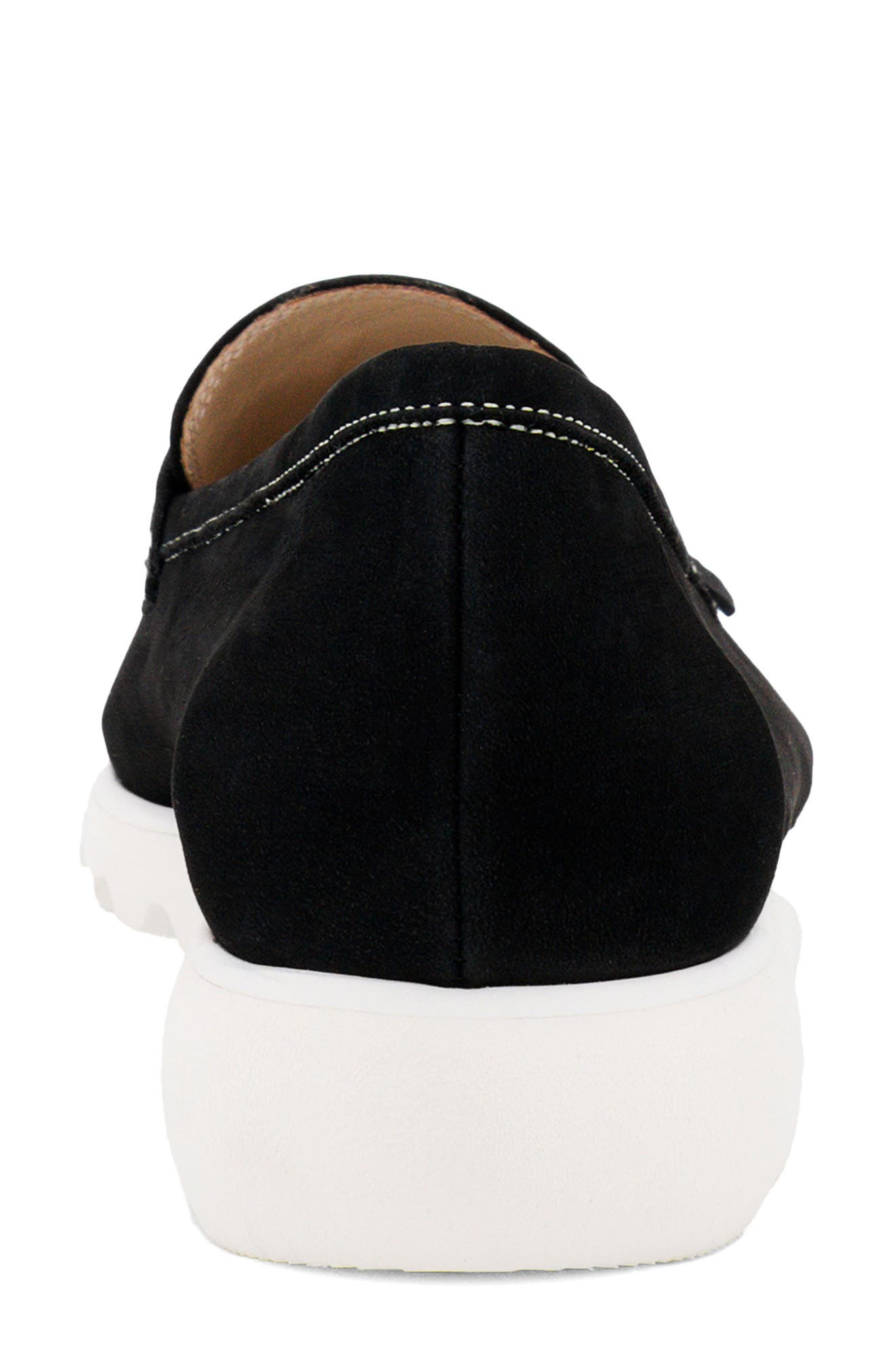 Amalfi by Rangoni Elemento Fringe Penny Loafer, Alternate, color, Nero Long Beach