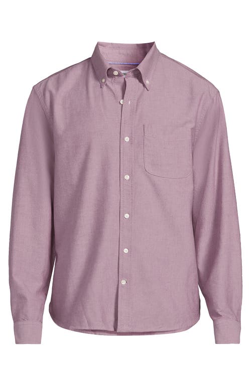 Lands' End Traditional Fit Comfort-first Sail Rigger Oxford Shirt In Purple