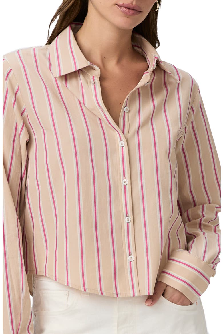 Doreen Stripe Crop Shirt, Alternate, color, CHAMPAGNE MULTI
