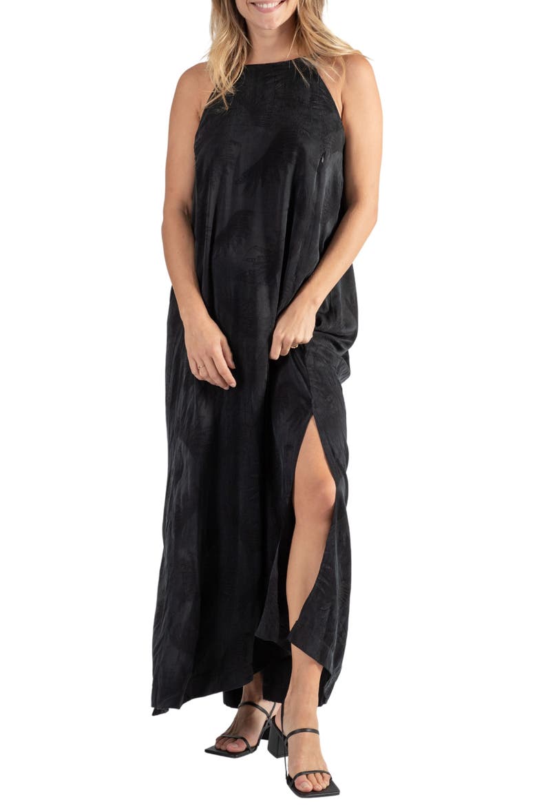 Isis Maternity/Nursing Maxi Dress, Main, color, BLACK