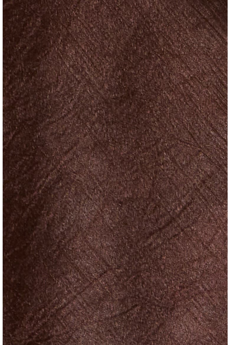 Carmen Ruffle Long Sleeve Satin Midi Dress, Alternate, color, CHOCOLATE