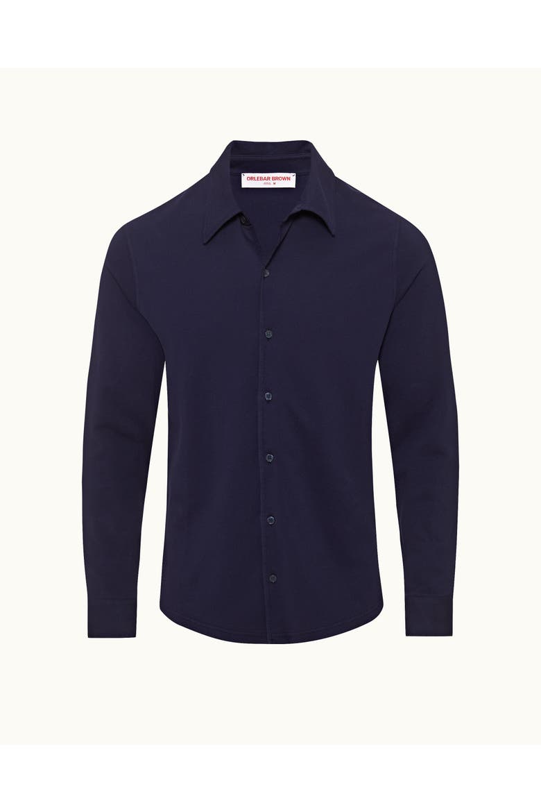 Giles Garment Dye Tailored-Fit Shirt, Alternate, color, Deep Ink Blue