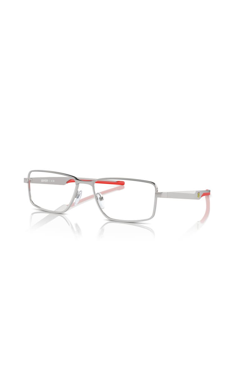 57mm Rectangle optical glasses, Main, color, Silver/ Red