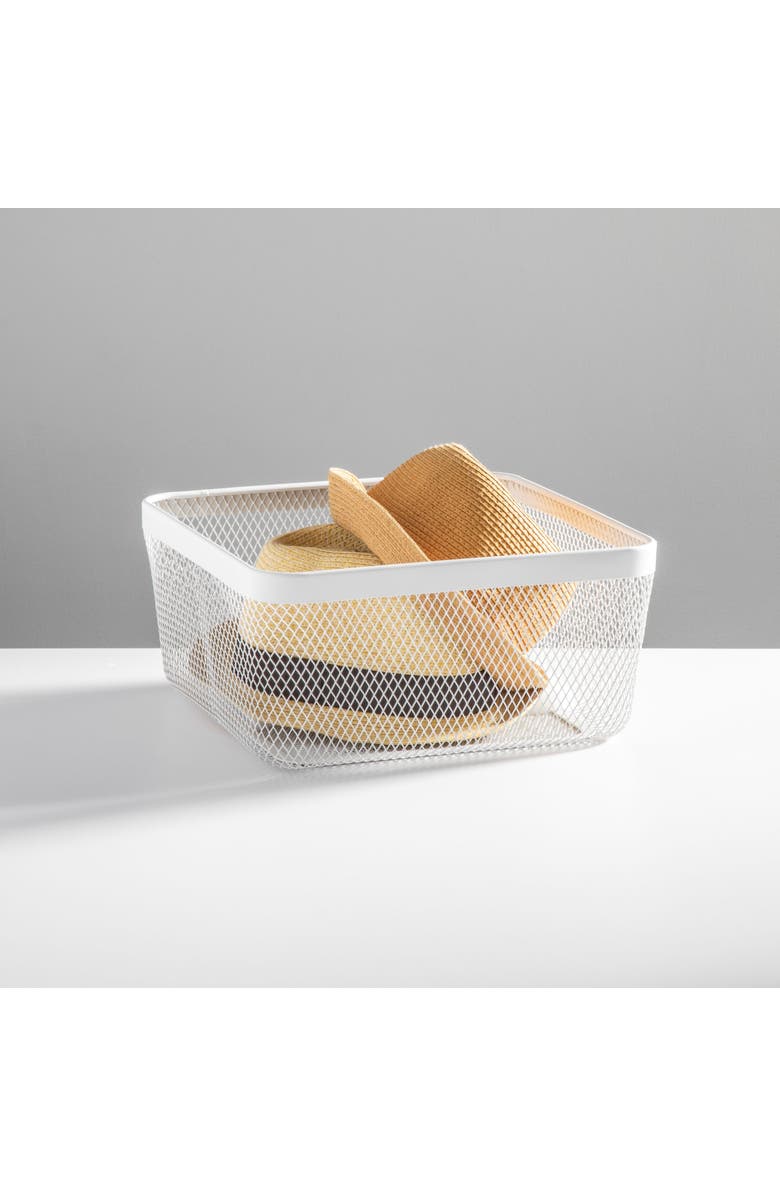 mDesign Metal Mesh Pantry Basket for Kitchen Storage - Set of 4 - White, Alternate, color, White