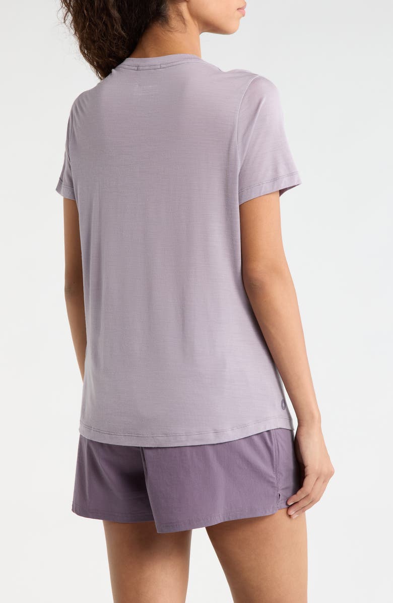 Smartwool Ultralite V-Neck Short Sleeve Merino Wool Blend T-Shirt, Alternate, color, Purple Storm