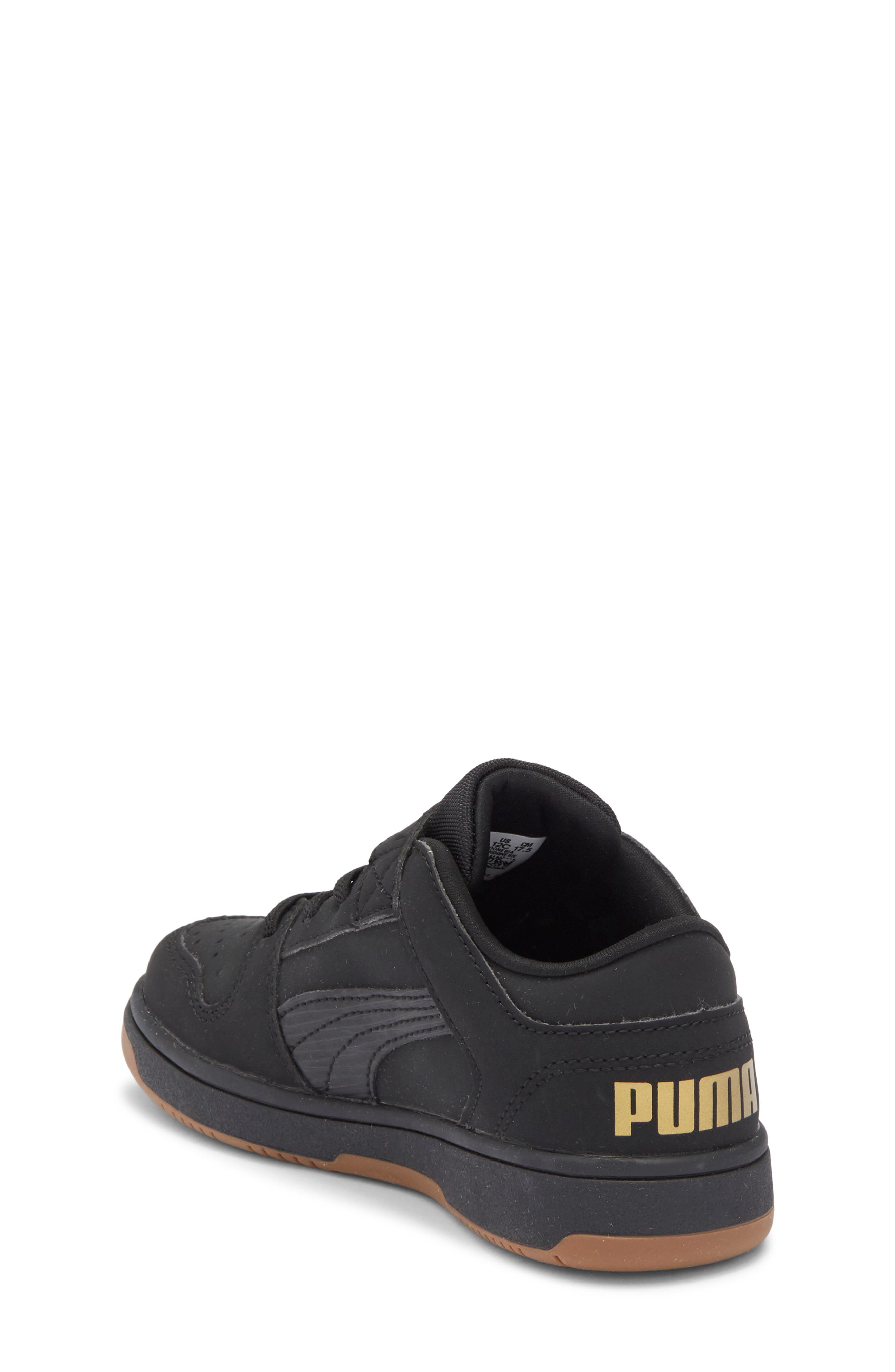 PUMA Kids' Rebound Layup Sneaker, Alternate, color, Puma Black/ Black/ Gold