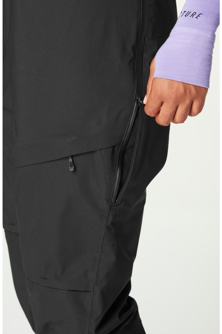 Elwy Waterproof Insulated Snow Bib, Alternate, color, BLACK