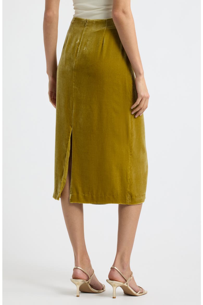 Helen Velvet Silk Blend Midi Skirt, Main, color, CITRINE