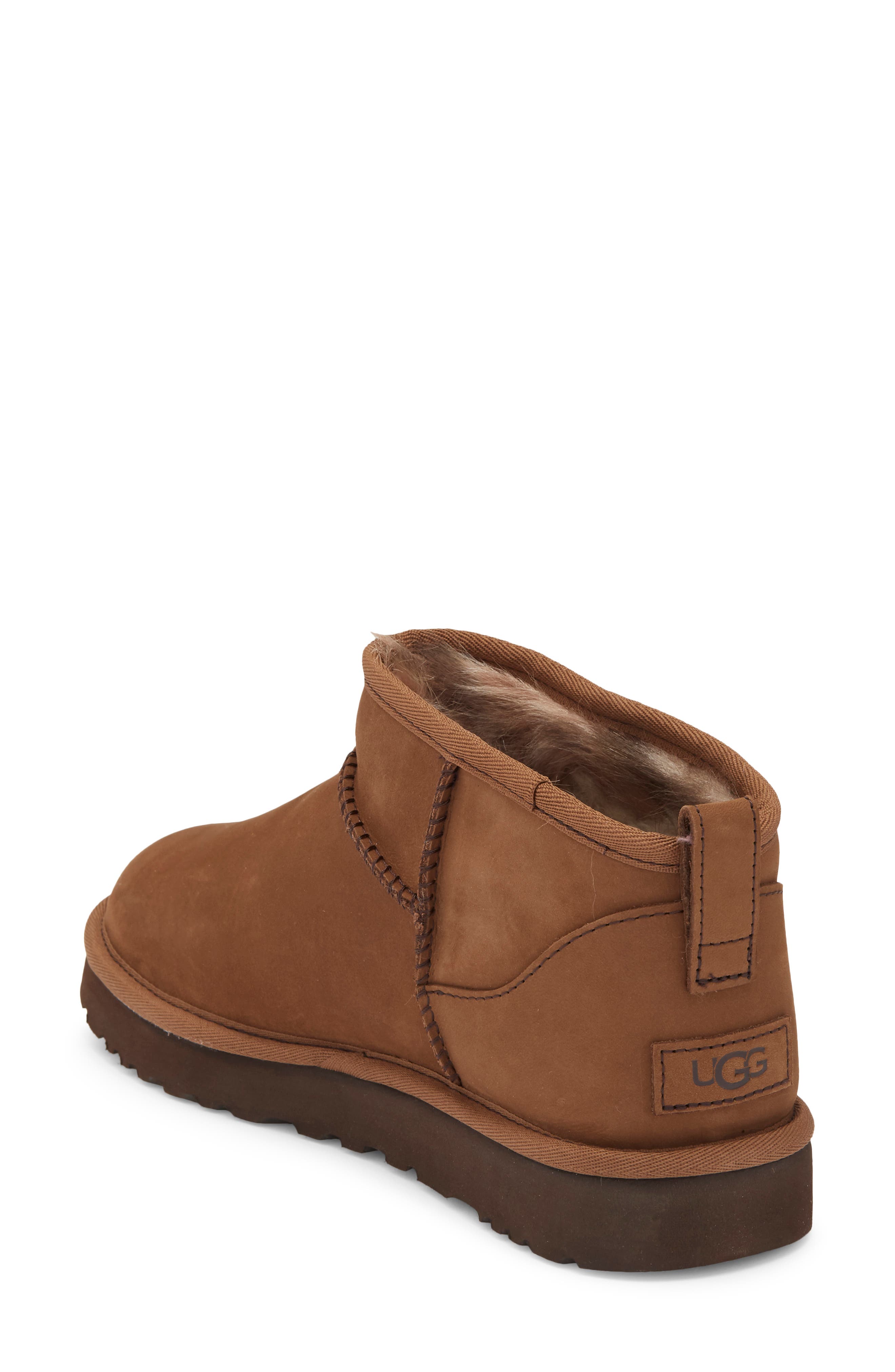 Classic Ultra Mini Nubuck Bootie, Alternate, color, DARK CHESTNUT