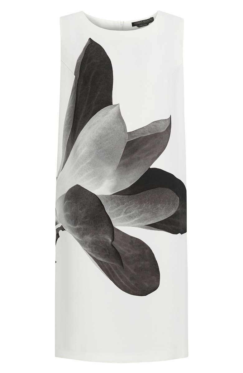Marina Rinaldi Oggetti Print Shift Dress, Alternate, color, White Print